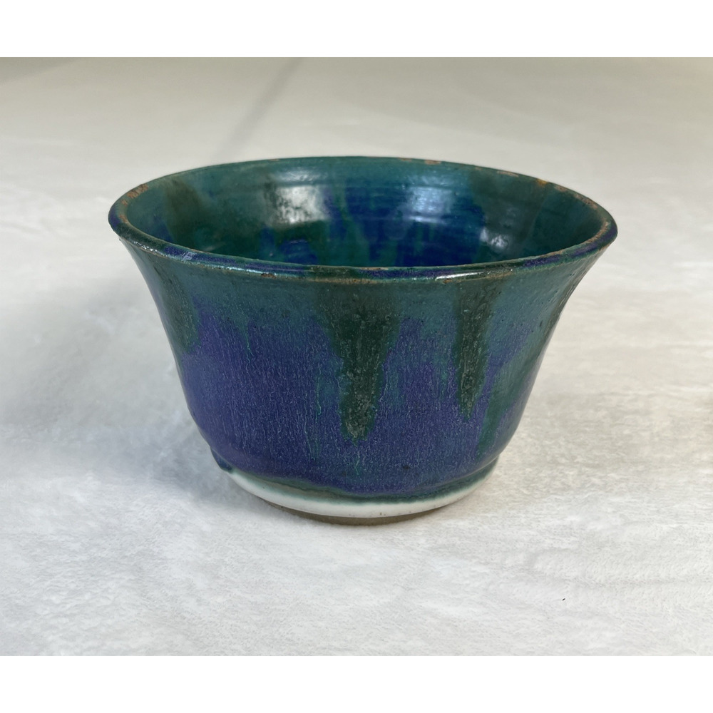 Studio Art Pottery Bowl Hand Thrown Signed Glazed 4" x 7" Benefits Charity